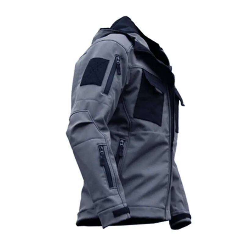 Men Military Multi Pocket Scratch-resistant Cargo Windbreaker Coats