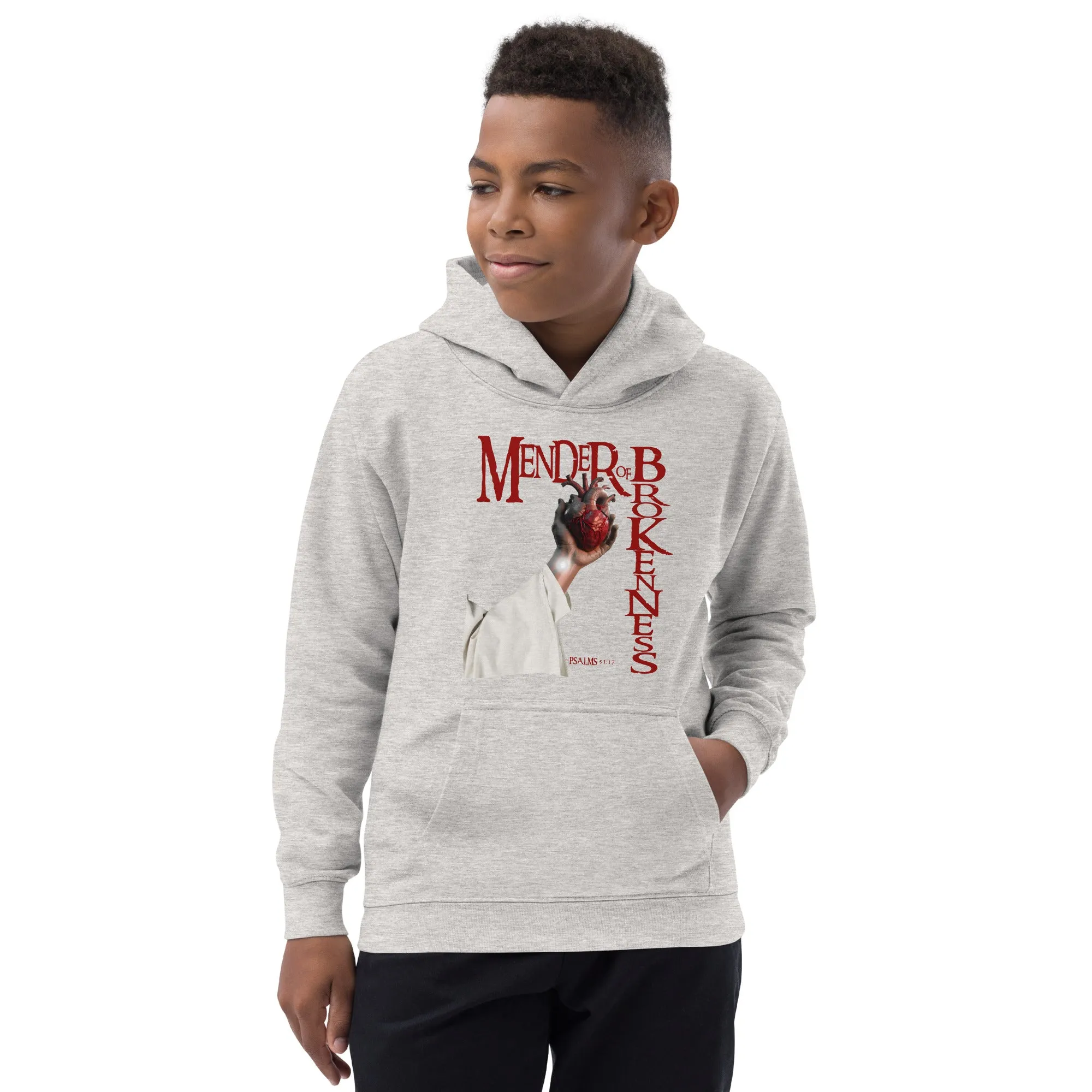 Mender of Brokenness Unisex  Youth Hoodie - Red Text