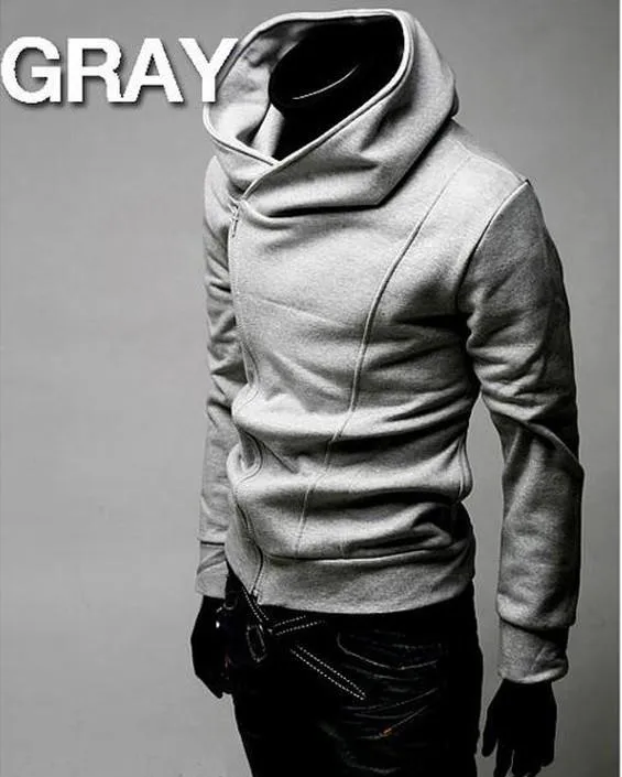 Men's High Collar Pull Over Hoodie