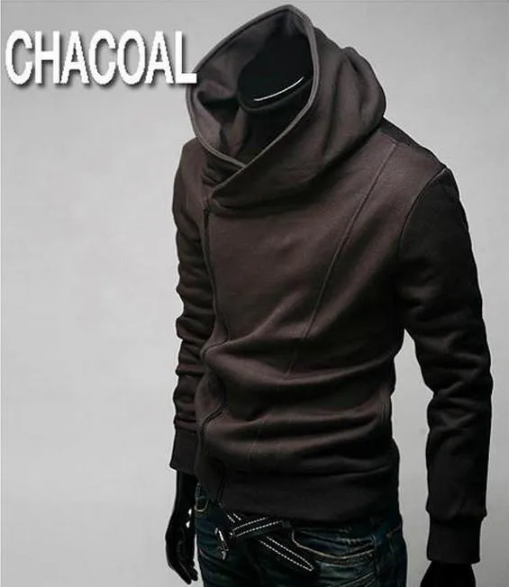 Men's High Collar Pull Over Hoodie