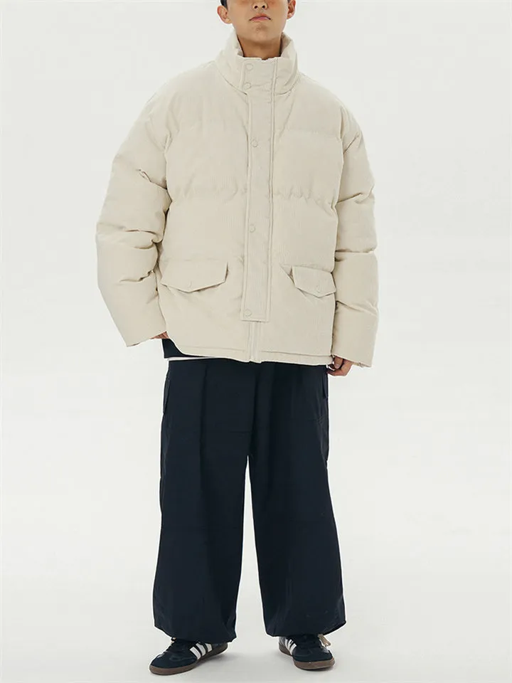 Men's Street Fashion Warm Cotton Padded Corduroy Coats