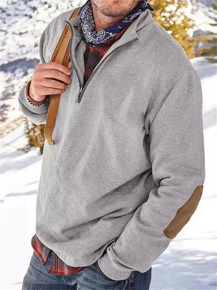 Men's Stylish Long Sleeve Stand Collar Pullover Sweatshirt