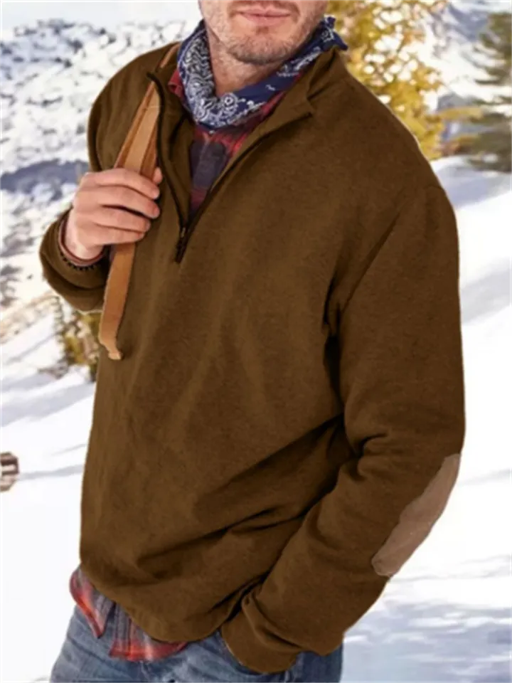 Men's Stylish Long Sleeve Stand Collar Pullover Sweatshirt