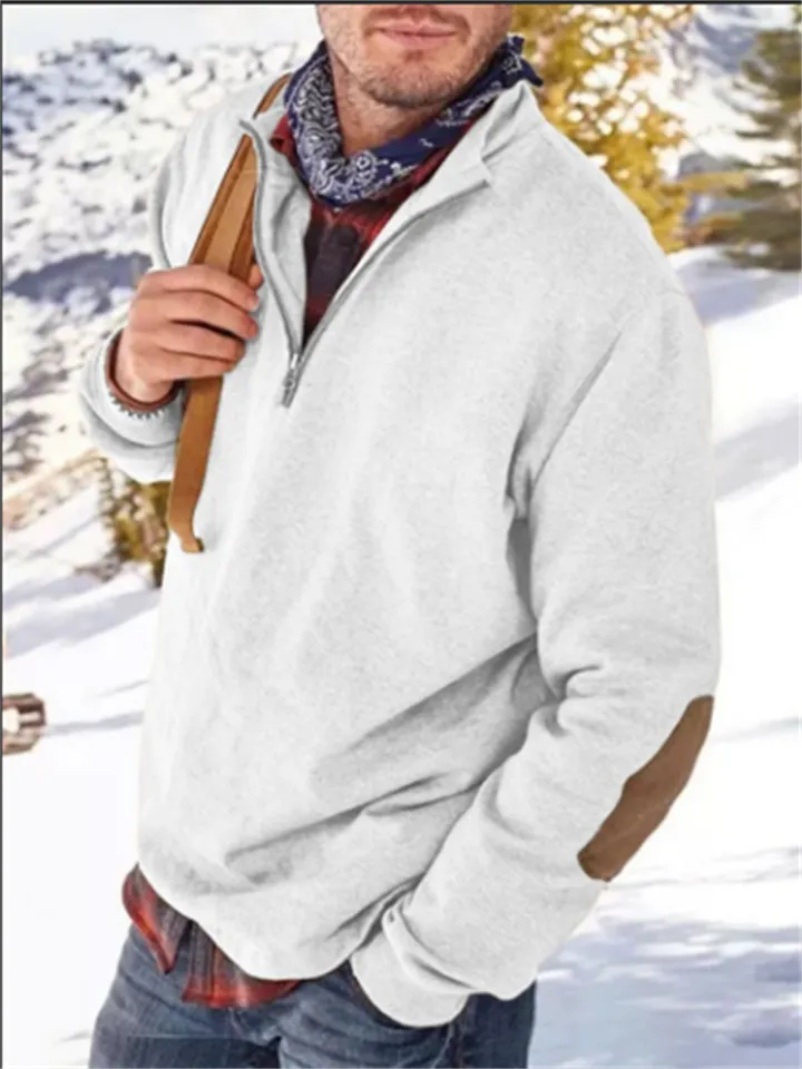 Men's Stylish Long Sleeve Stand Collar Pullover Sweatshirt