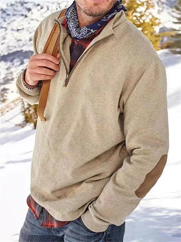 Men's Stylish Long Sleeve Stand Collar Pullover Sweatshirt