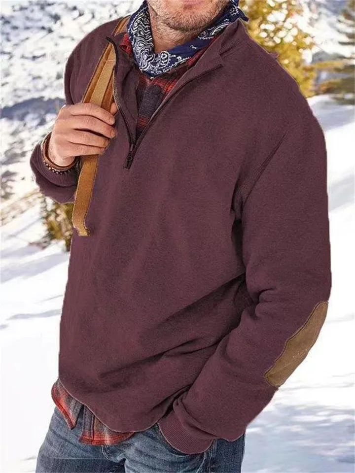 Men's Stylish Long Sleeve Stand Collar Pullover Sweatshirt