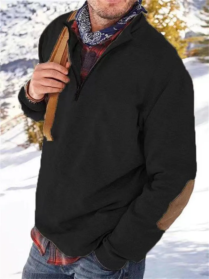 Men's Stylish Long Sleeve Stand Collar Pullover Sweatshirt