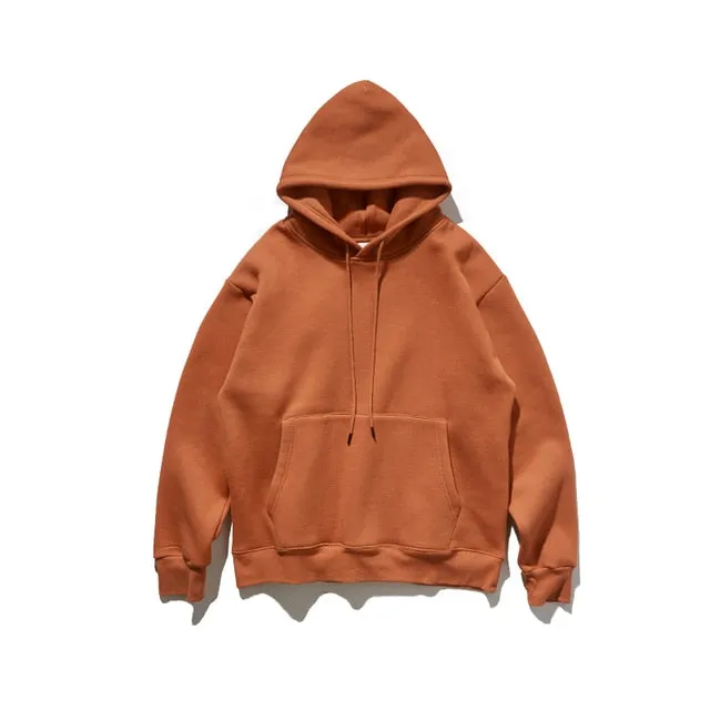 Mens Thick Hip Hop Pure Hoodies