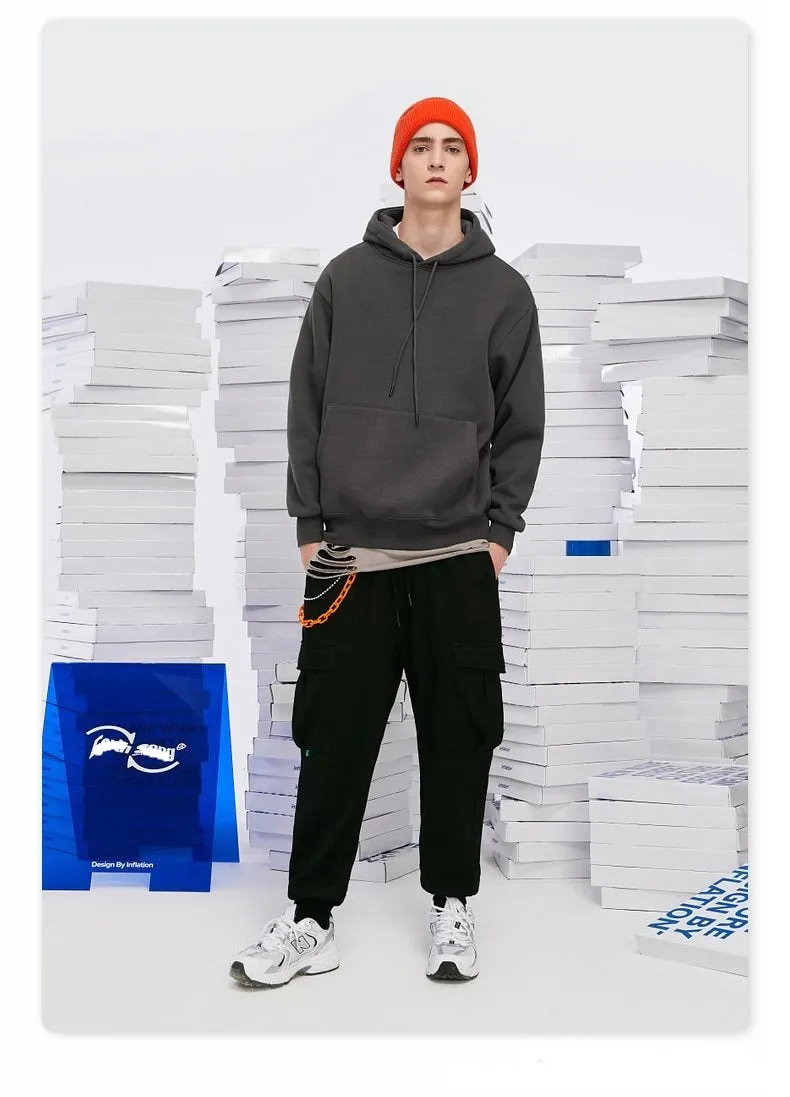 Mens Thick Hip Hop Pure Hoodies