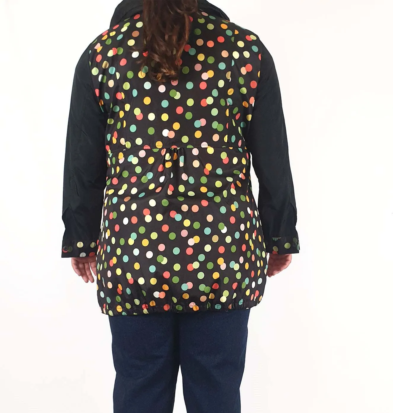 Merric long polka dot raincoat size 16
