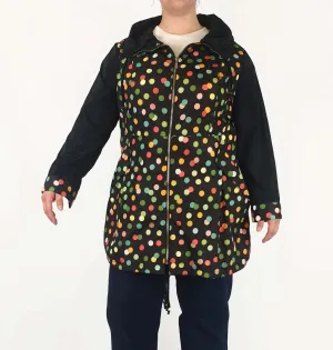 Merric long polka dot raincoat size 16