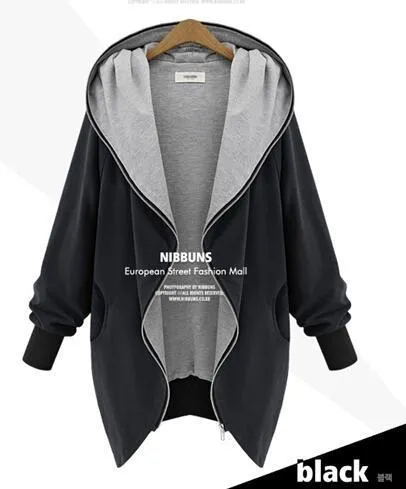 Merry Pretty Plus size Women thin outerwear jackets hood zipper-up sweatshirts female long-sleeve army green tops hoddies coats