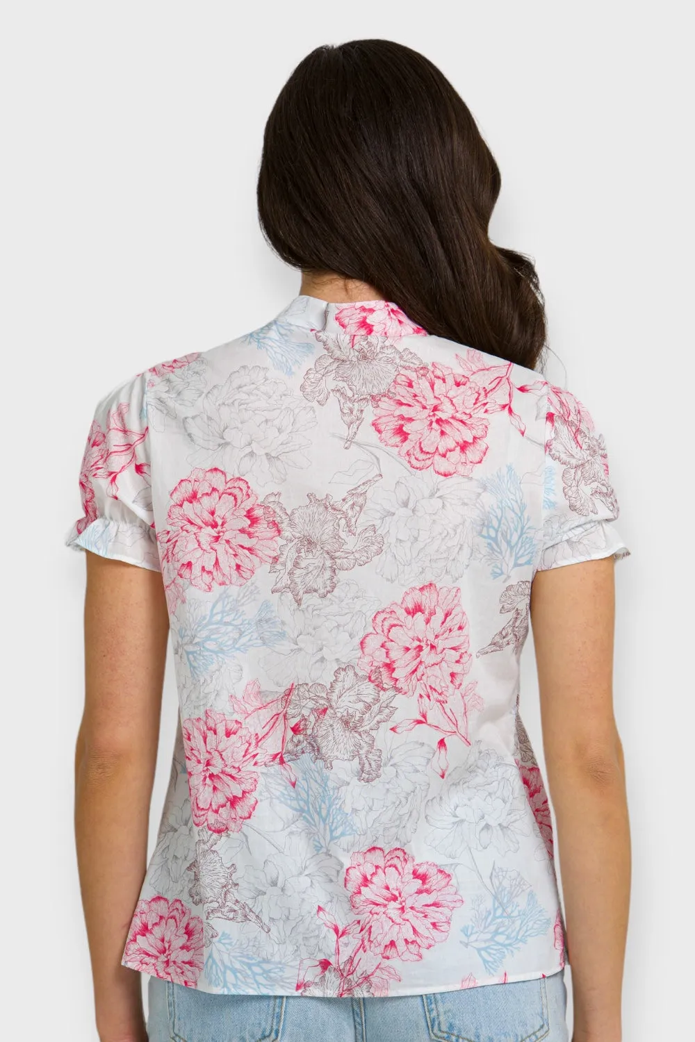 Mia White Floral Print Shirt