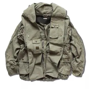 Military Style Loose Multi Pocket Women and Men Jacket Outerwear Coats