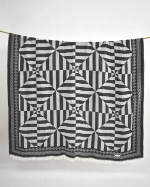 Modern Cotton Throw – Dark Navy