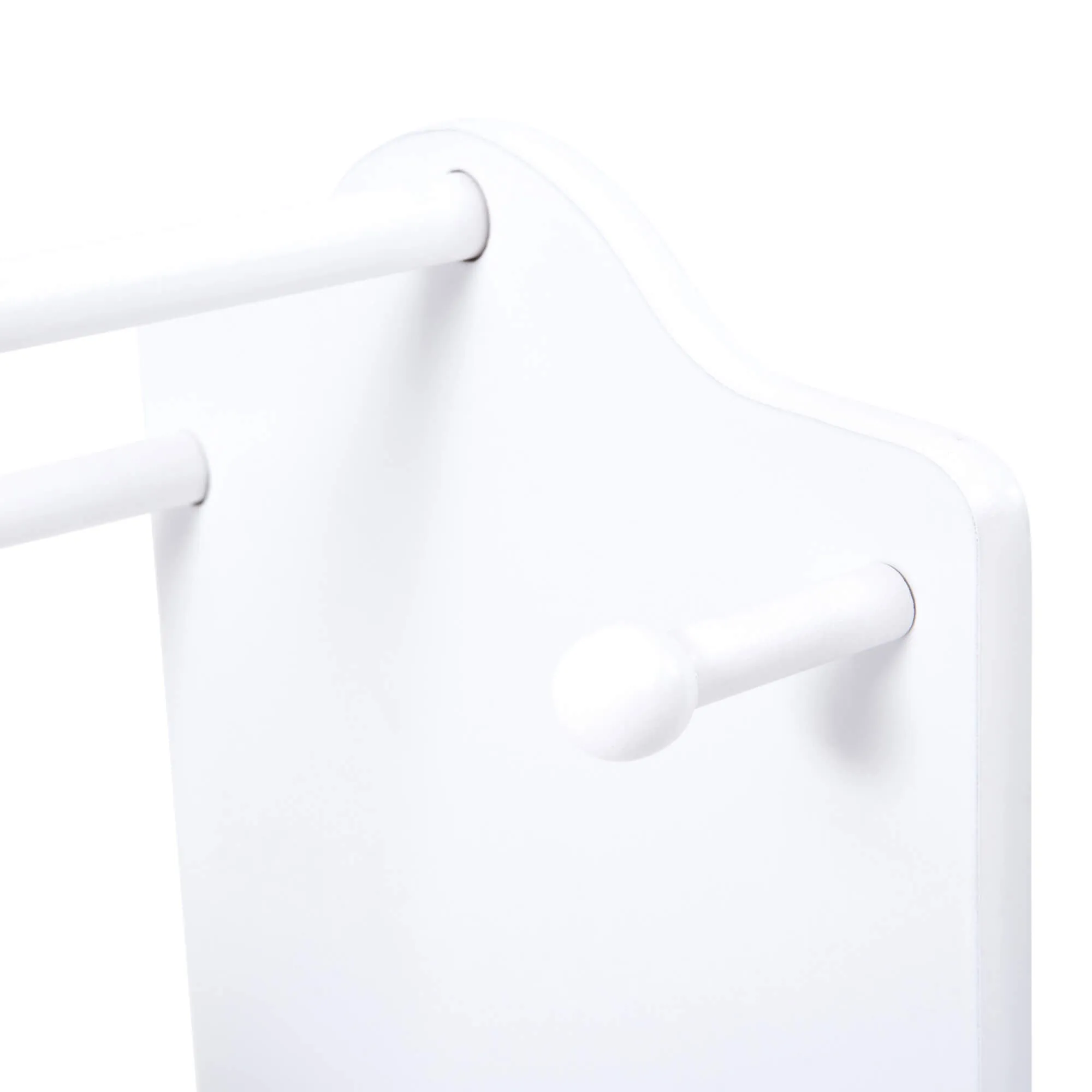 Modern Montessori Wooden Children's Clothes Rail with Storage & Mirror | 90cm High | White & Pink