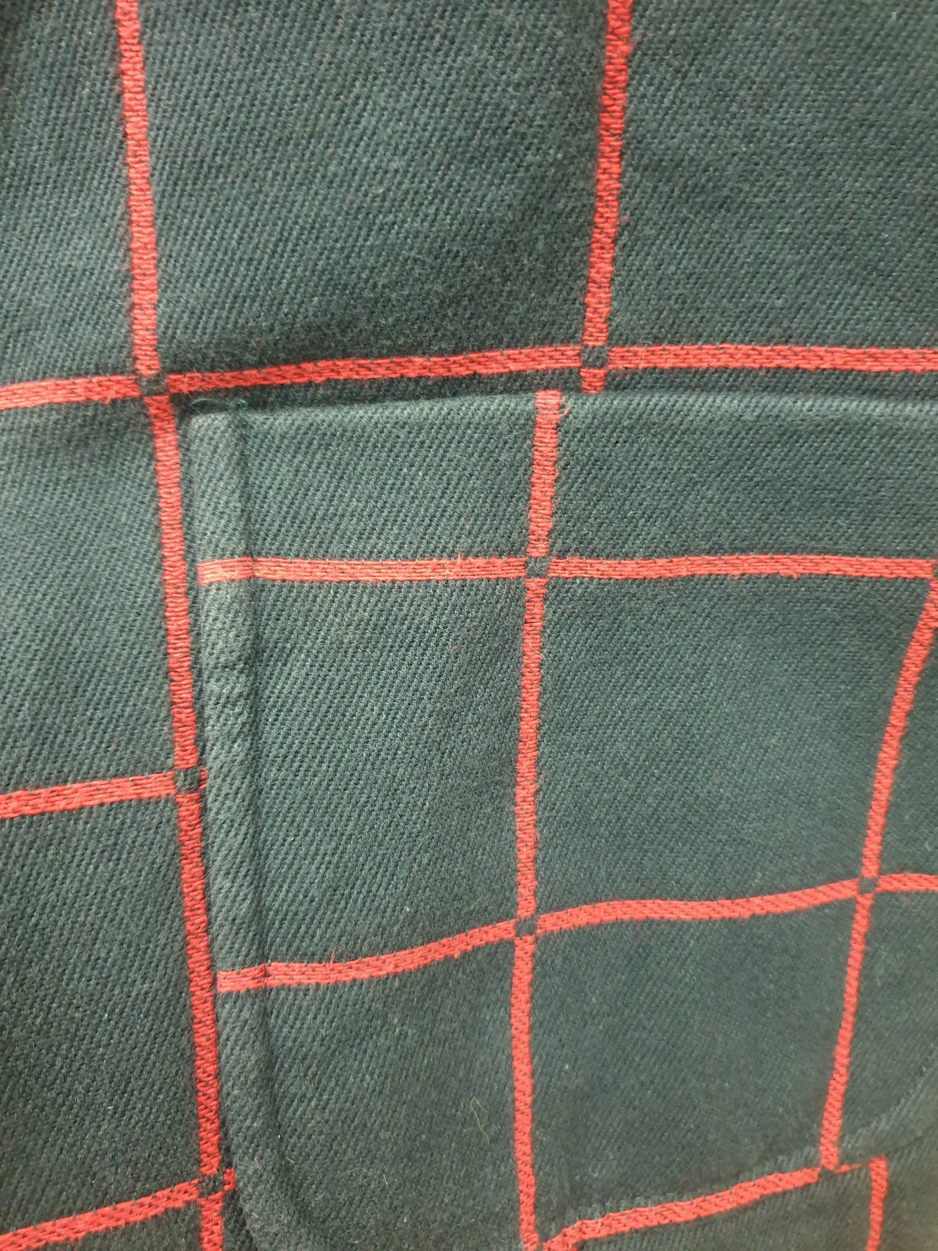 Navy and red check cotton cropped jacket size M