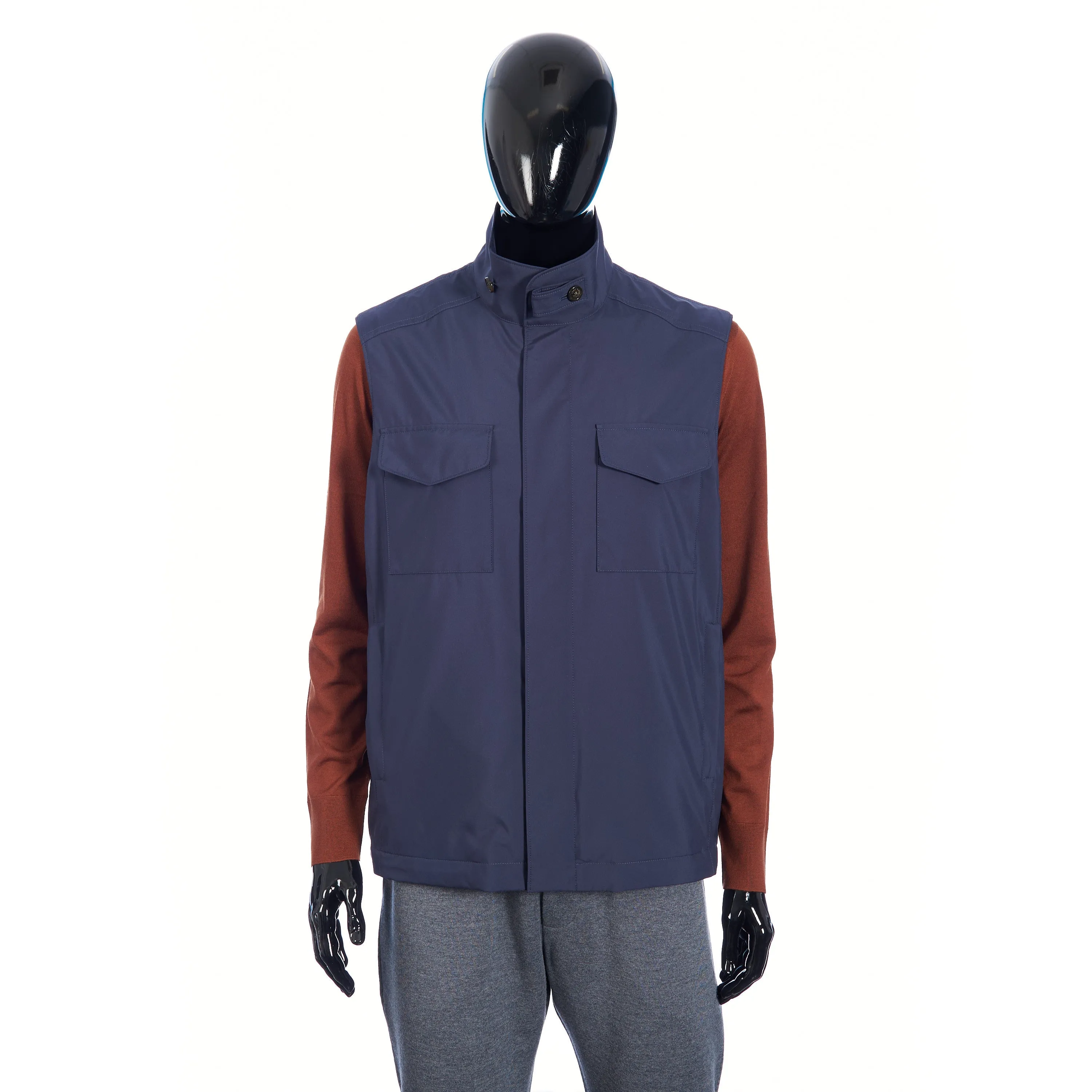 Navy Blue Windmate Traveller Vest - Cashmere Lining