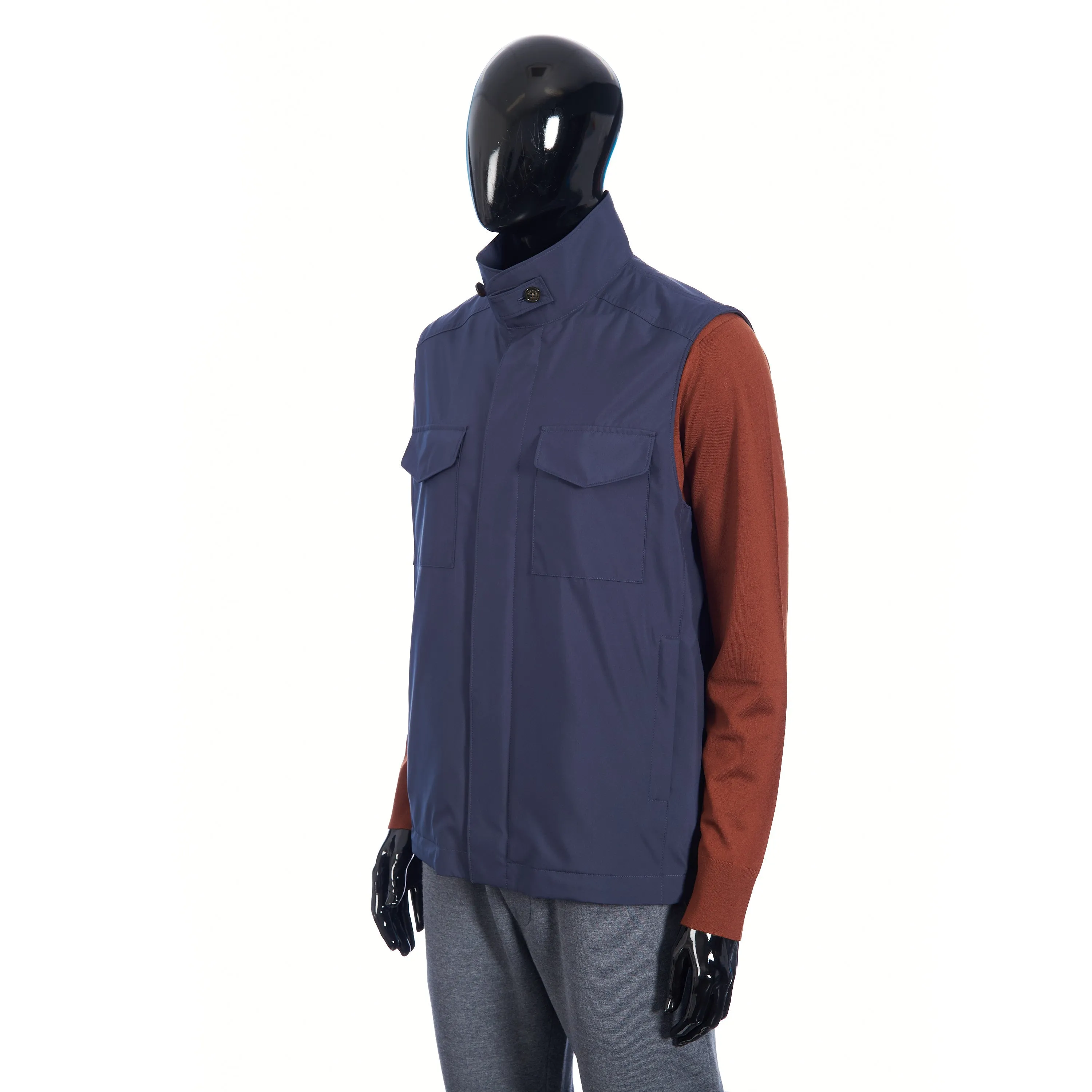 Navy Blue Windmate Traveller Vest - Cashmere Lining