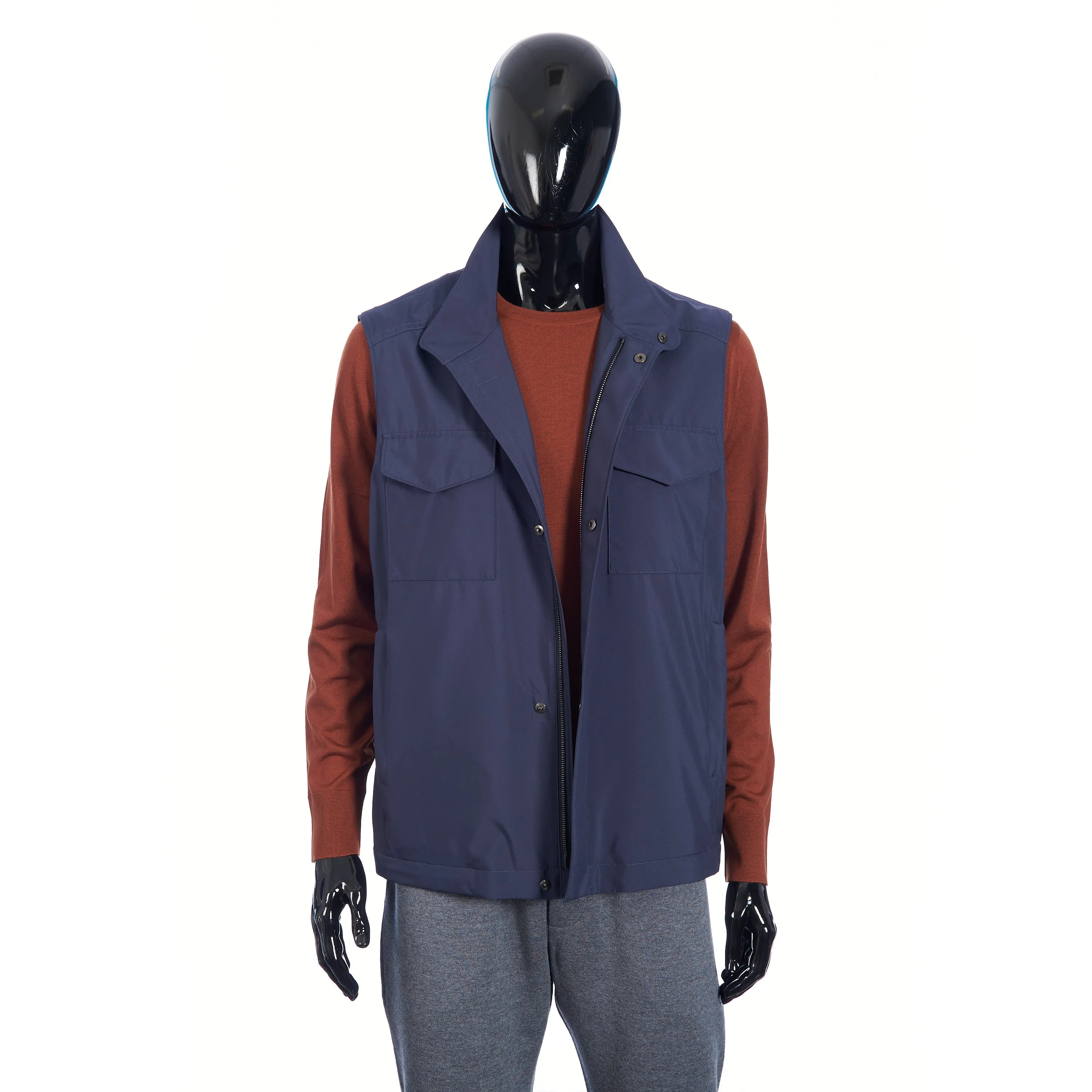 Navy Blue Windmate Traveller Vest - Cashmere Lining