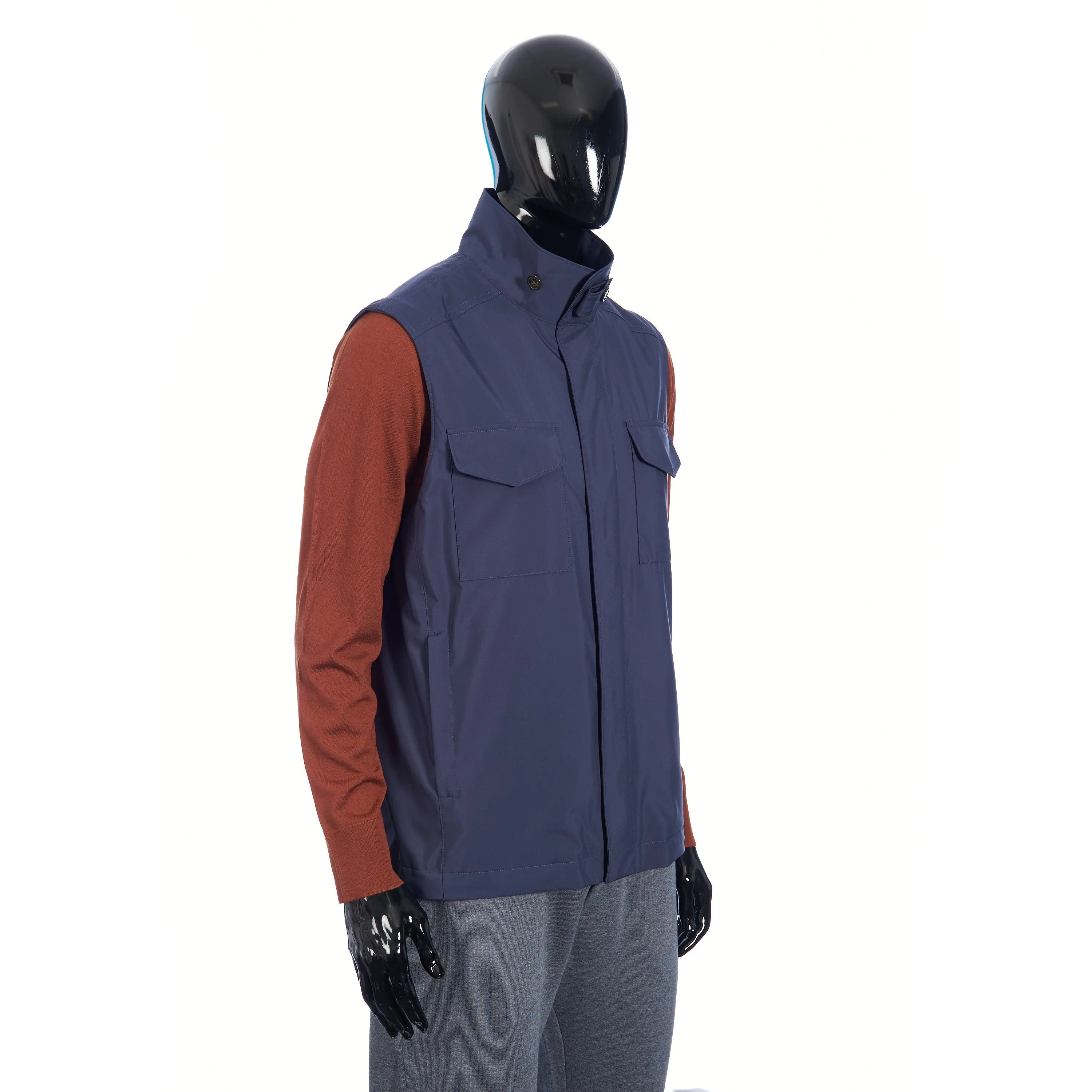 Navy Blue Windmate Traveller Vest - Cashmere Lining