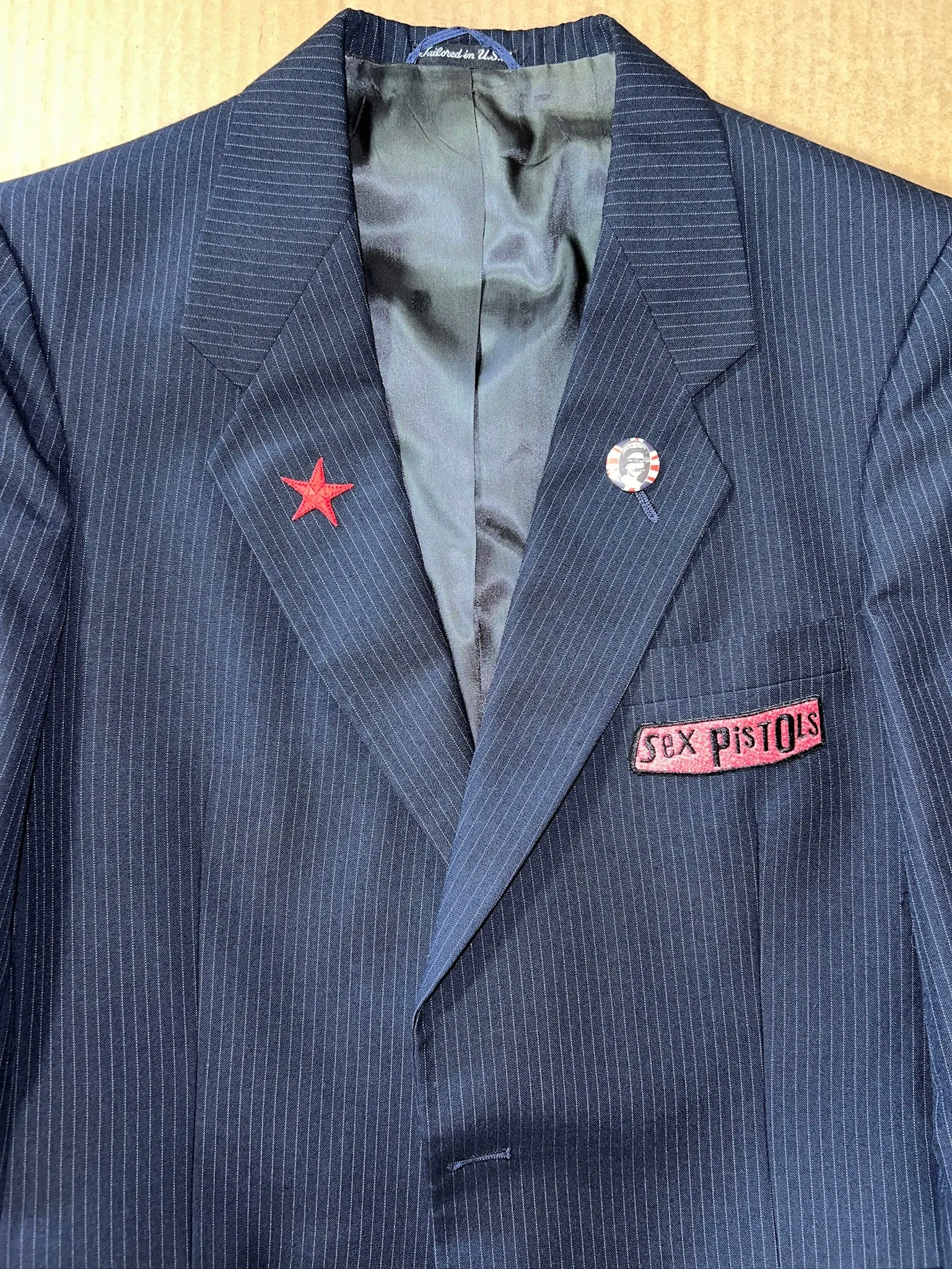 Navy Pinstripe Sex Pistols Blazer