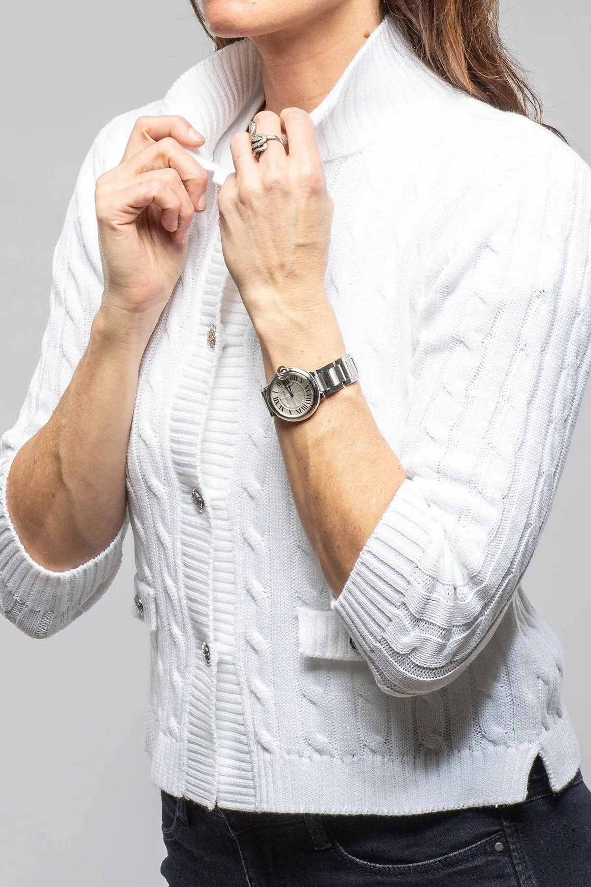 Naxos Short Sweater In White
