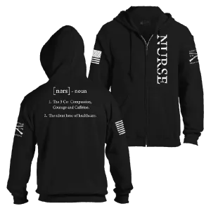 Nurse Defined Full-Zip Hoodie - Black