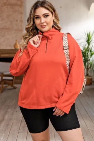O-ring Zipper Plus Size Sweatshirt