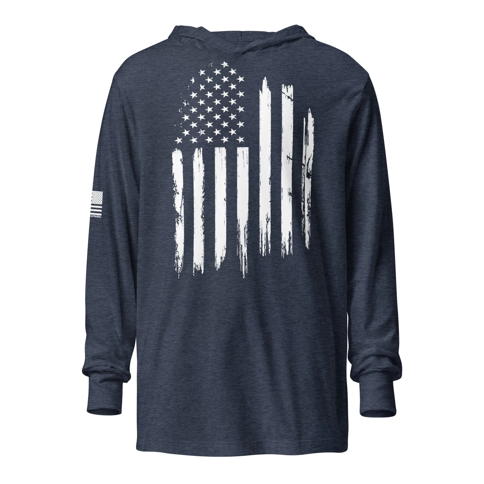 Old Glory White Flag - Hooded long sleeve Tee