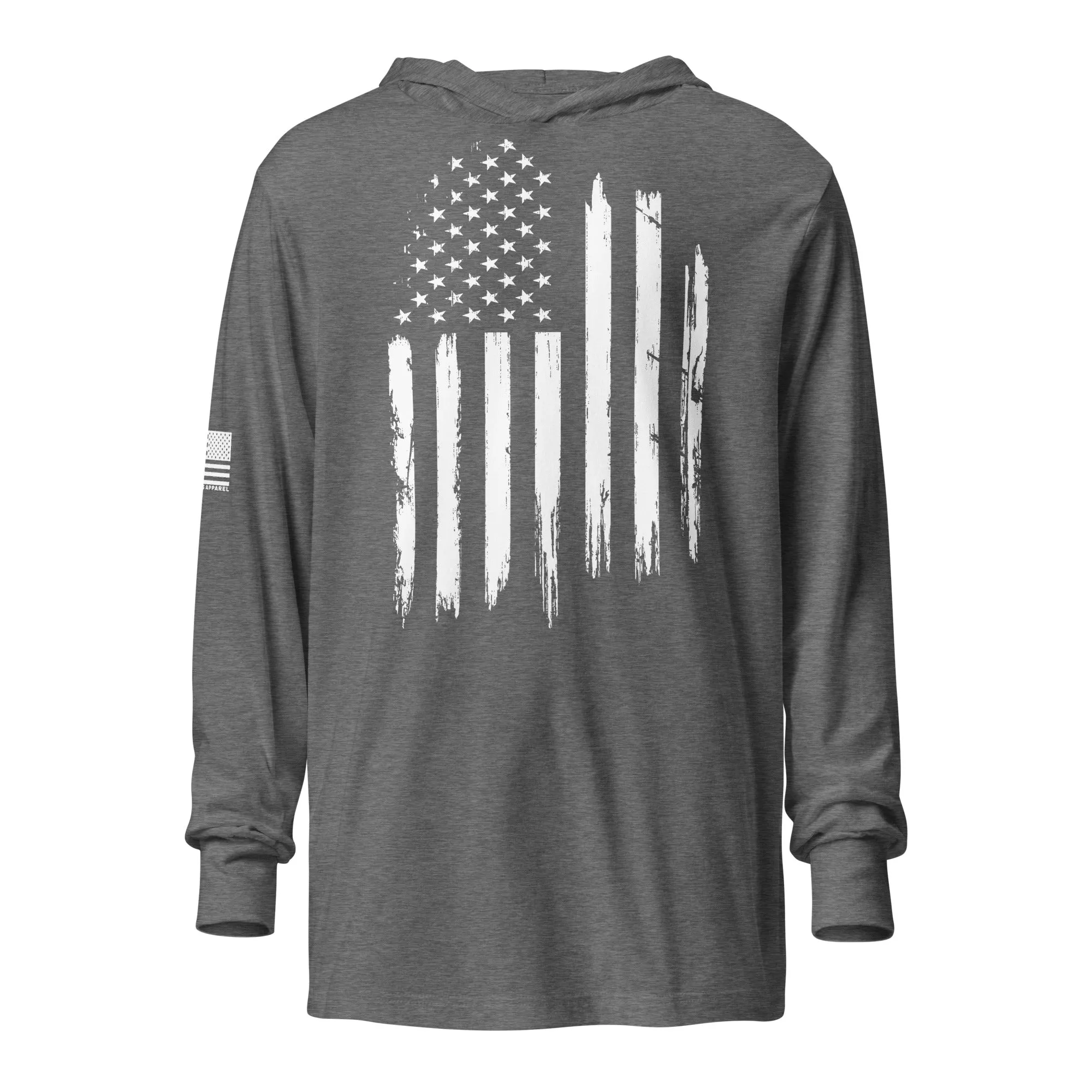 Old Glory White Flag - Hooded long sleeve Tee