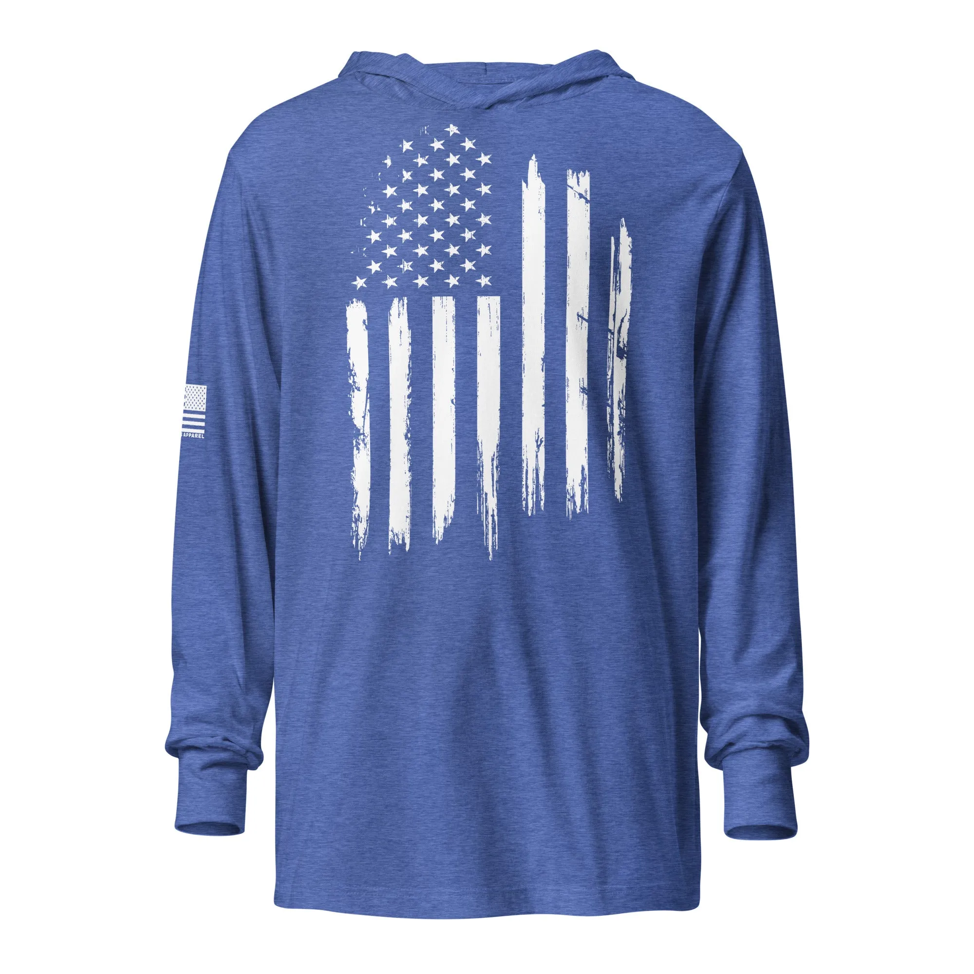 Old Glory White Flag - Hooded long sleeve Tee