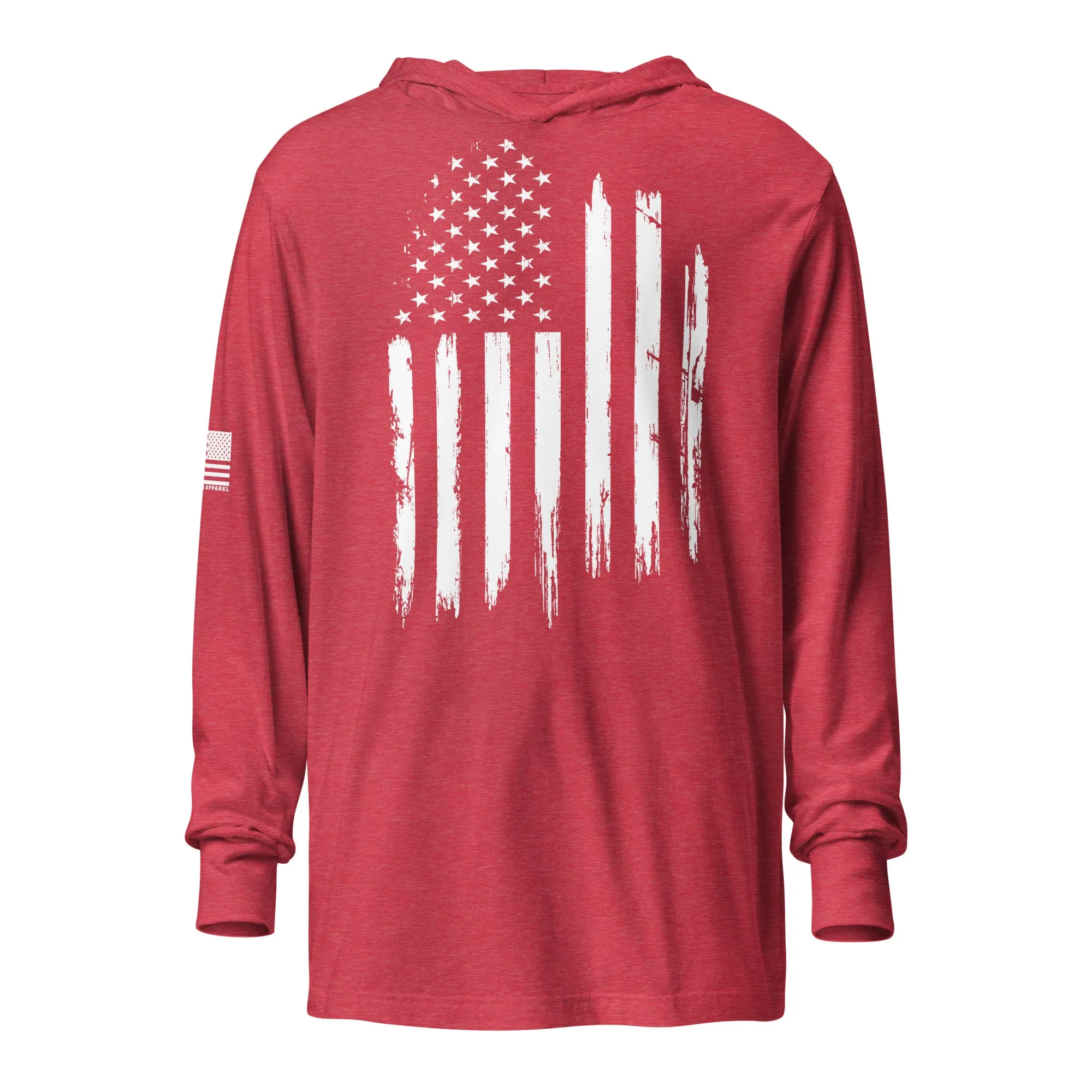 Old Glory White Flag - Hooded long sleeve Tee
