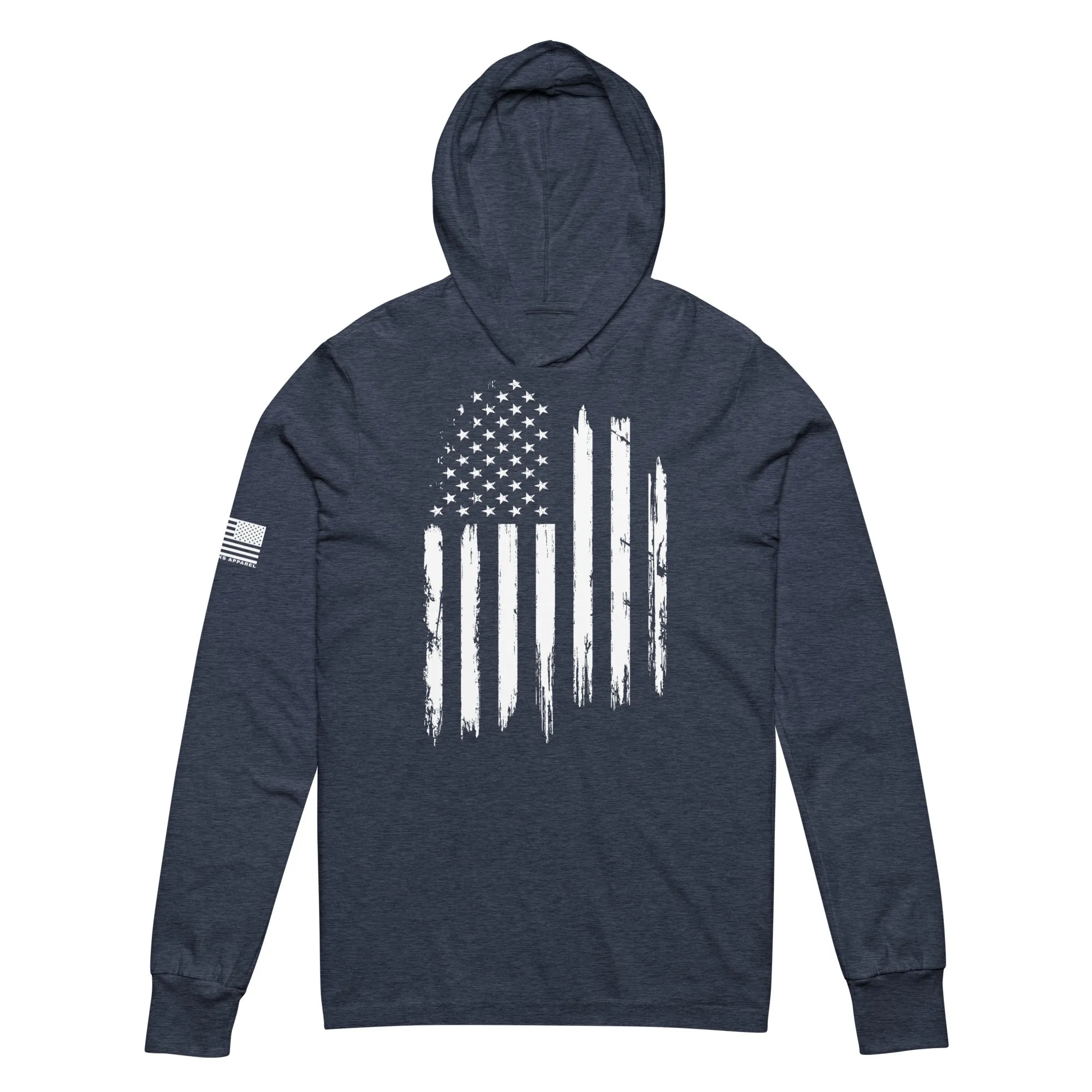 Old Glory White Flag - Hooded long sleeve Tee