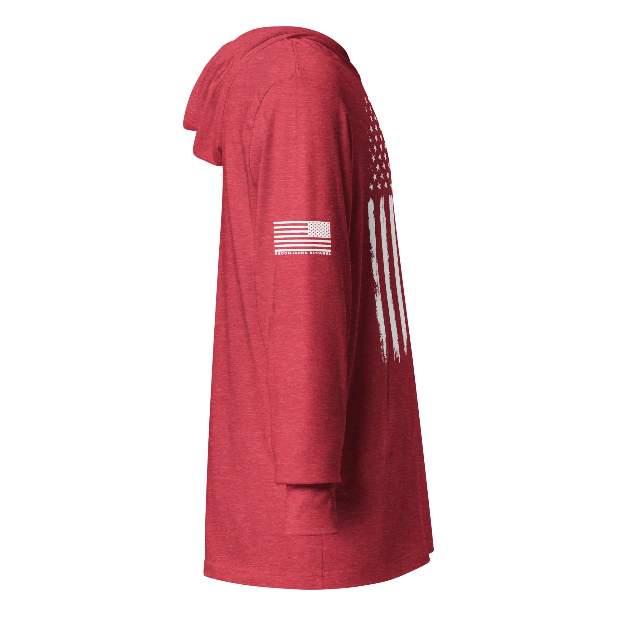 Old Glory White Flag - Hooded long sleeve Tee