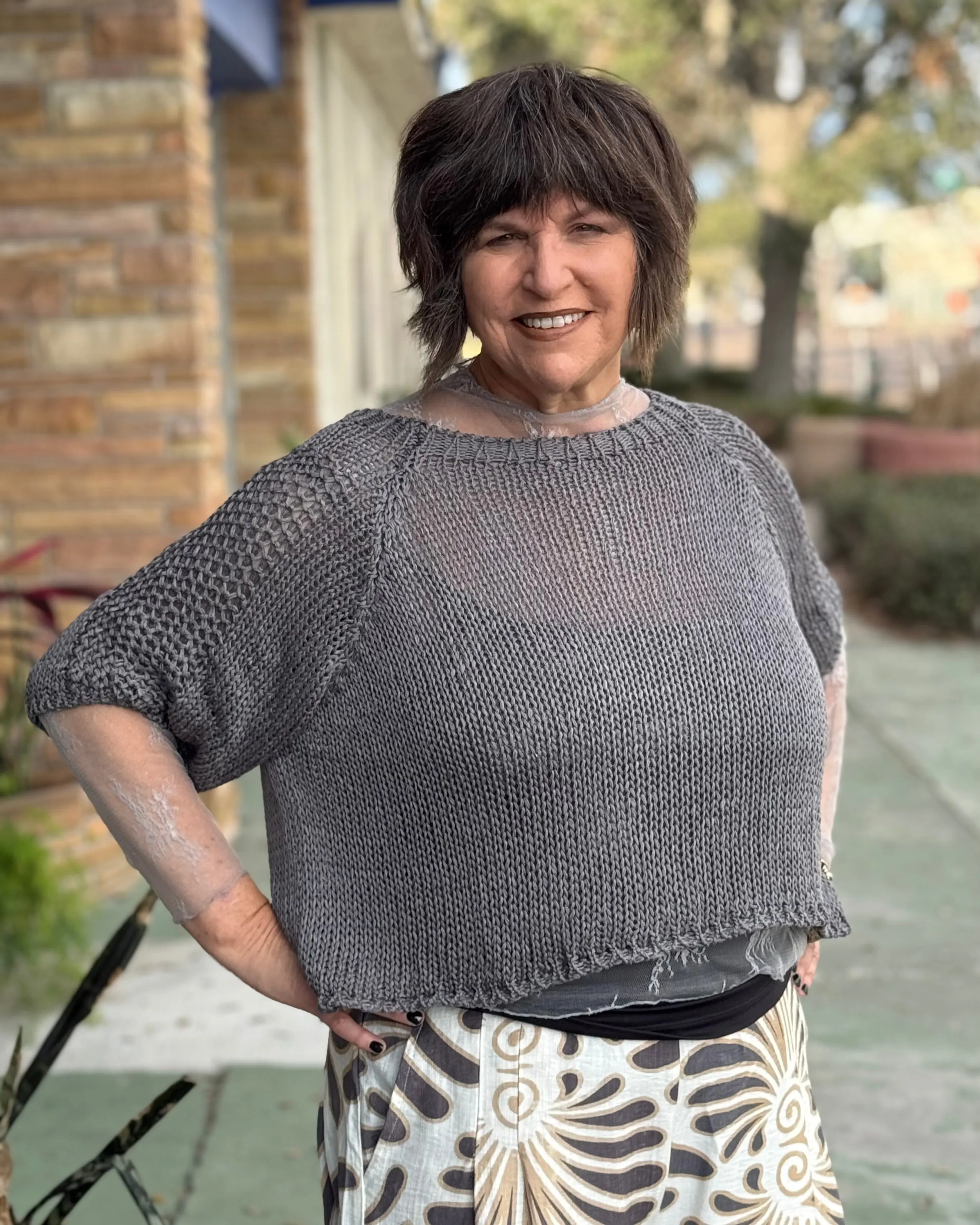 Open Weave Sweater Top