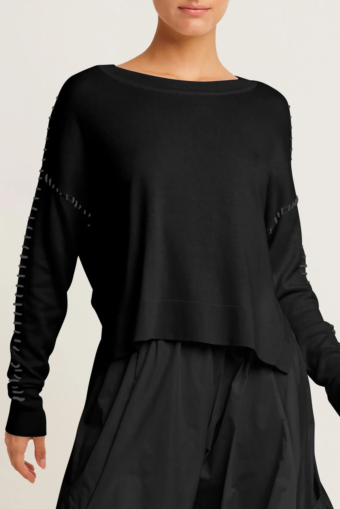 Pima Cotton Whipstitch Crewneck Sweater