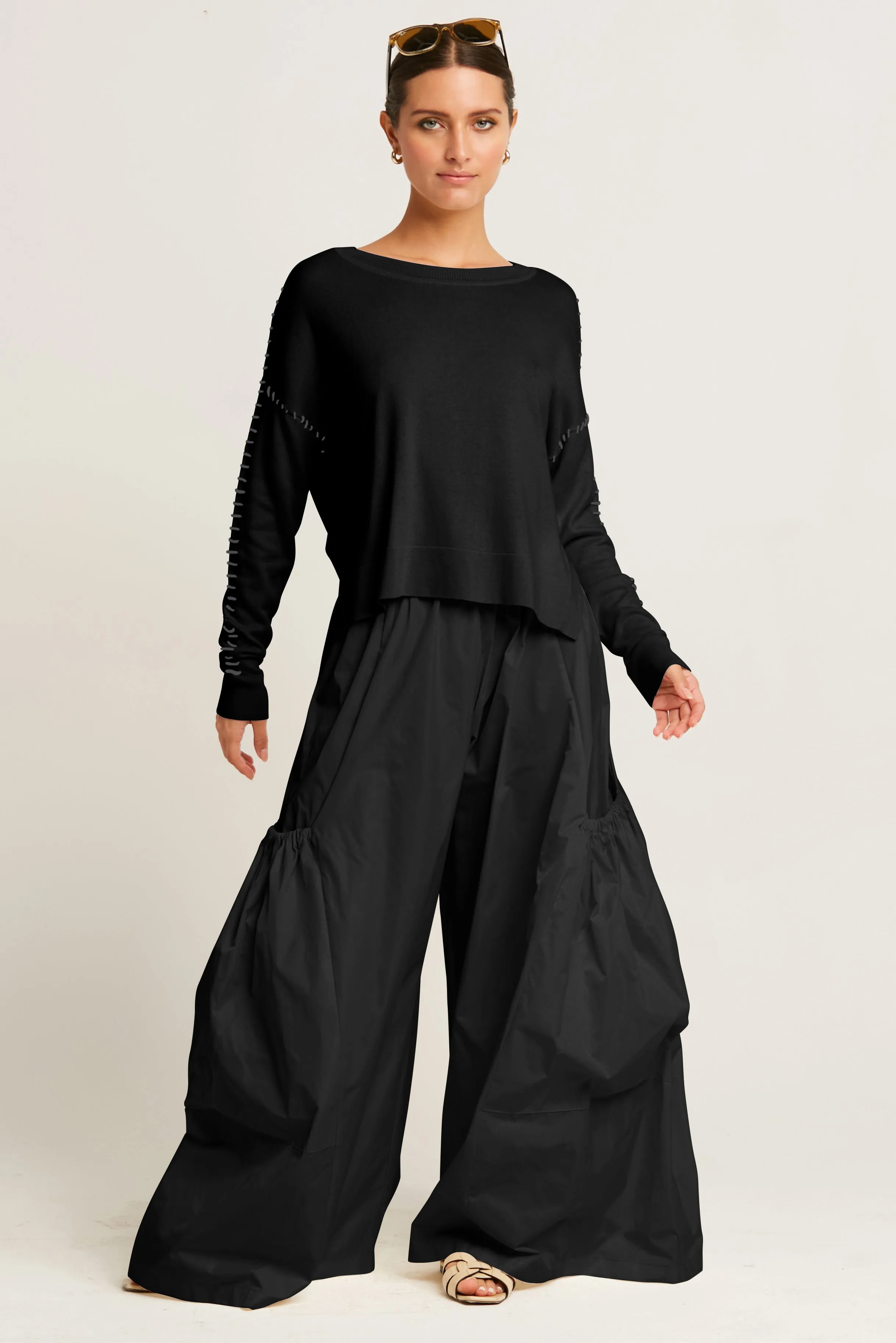 Pima Cotton Whipstitch Crewneck Sweater