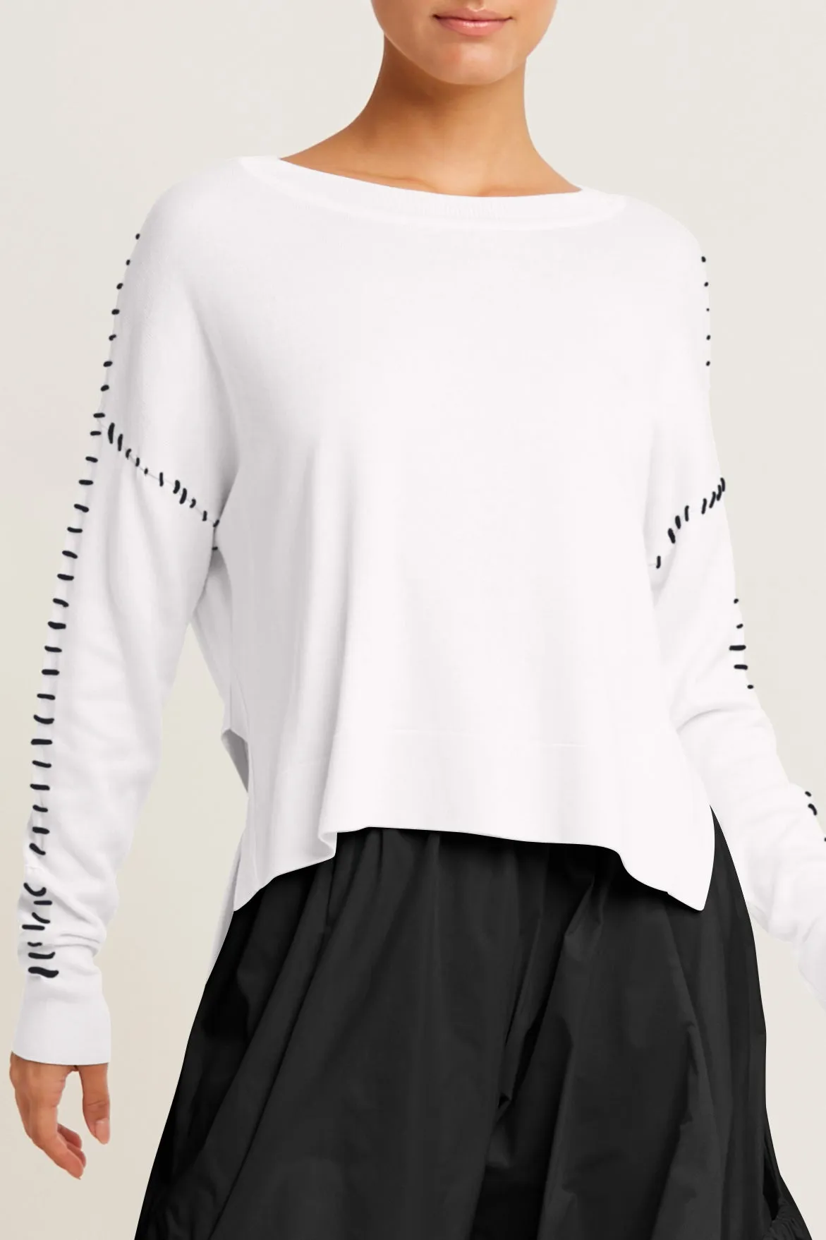 Pima Cotton Whipstitch Crewneck Sweater