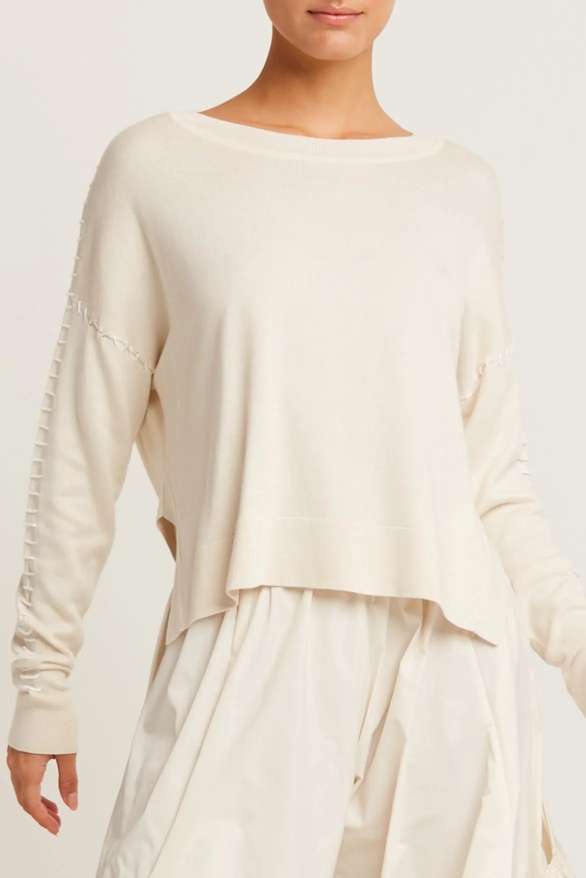 Pima Cotton Whipstitch Crewneck Sweater