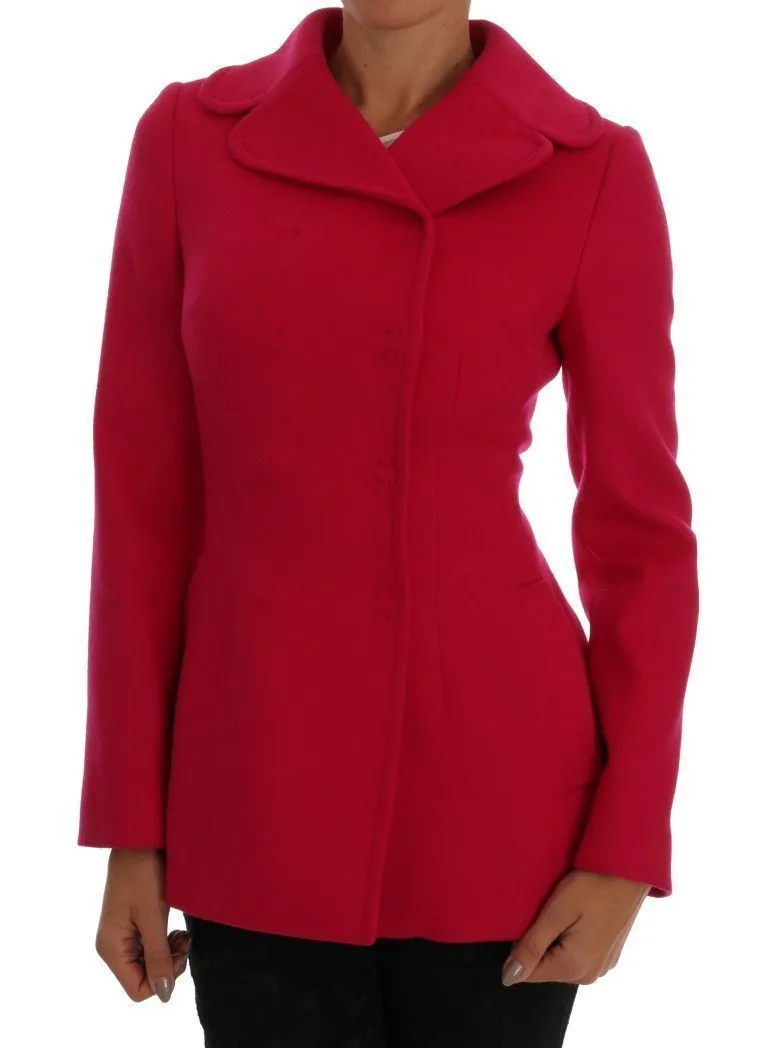 Pink Wool Trenchcoat Double Breasted Jacket