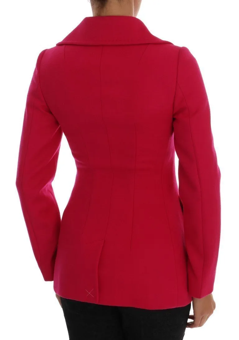 Pink Wool Trenchcoat Double Breasted Jacket