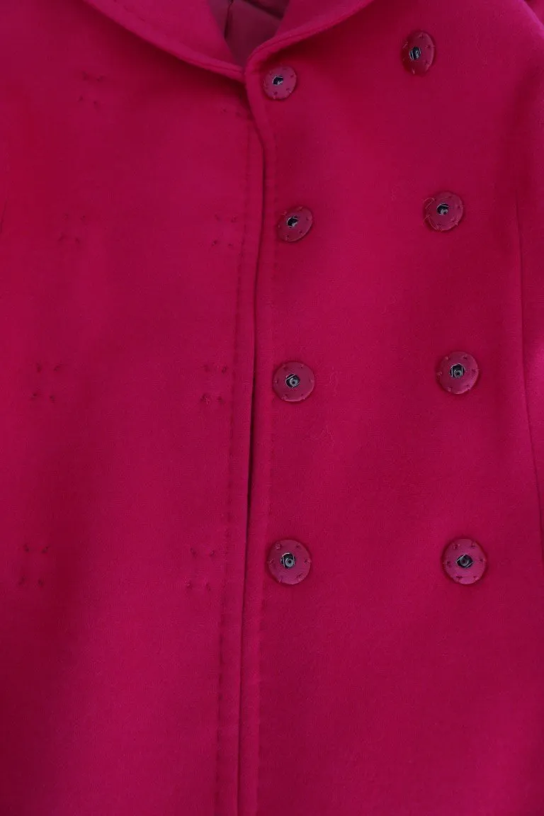 Pink Wool Trenchcoat Double Breasted Jacket