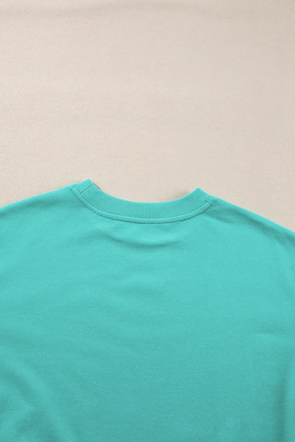 Plain Drop Shoulder Pullover Sweatshirt