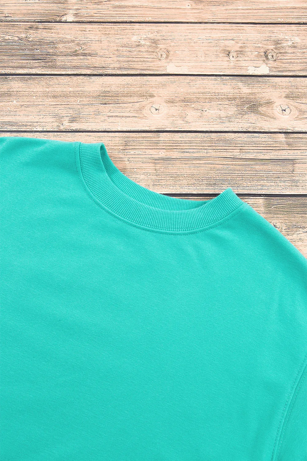 Plain Drop Shoulder Pullover Sweatshirt