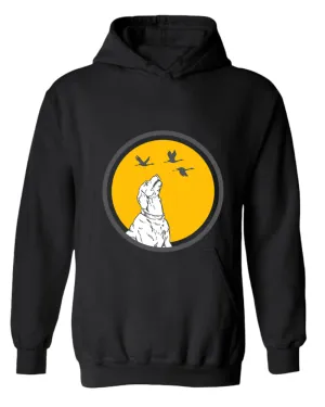 Playful Dog hoodie, dog and flies hoodie