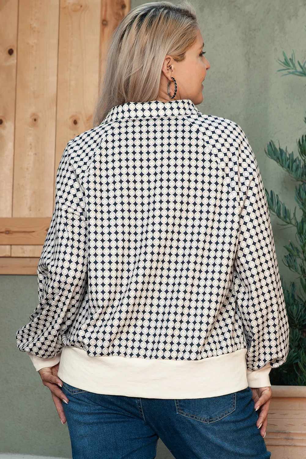 Plus Size Two Tone Pullover Sweatshirt
