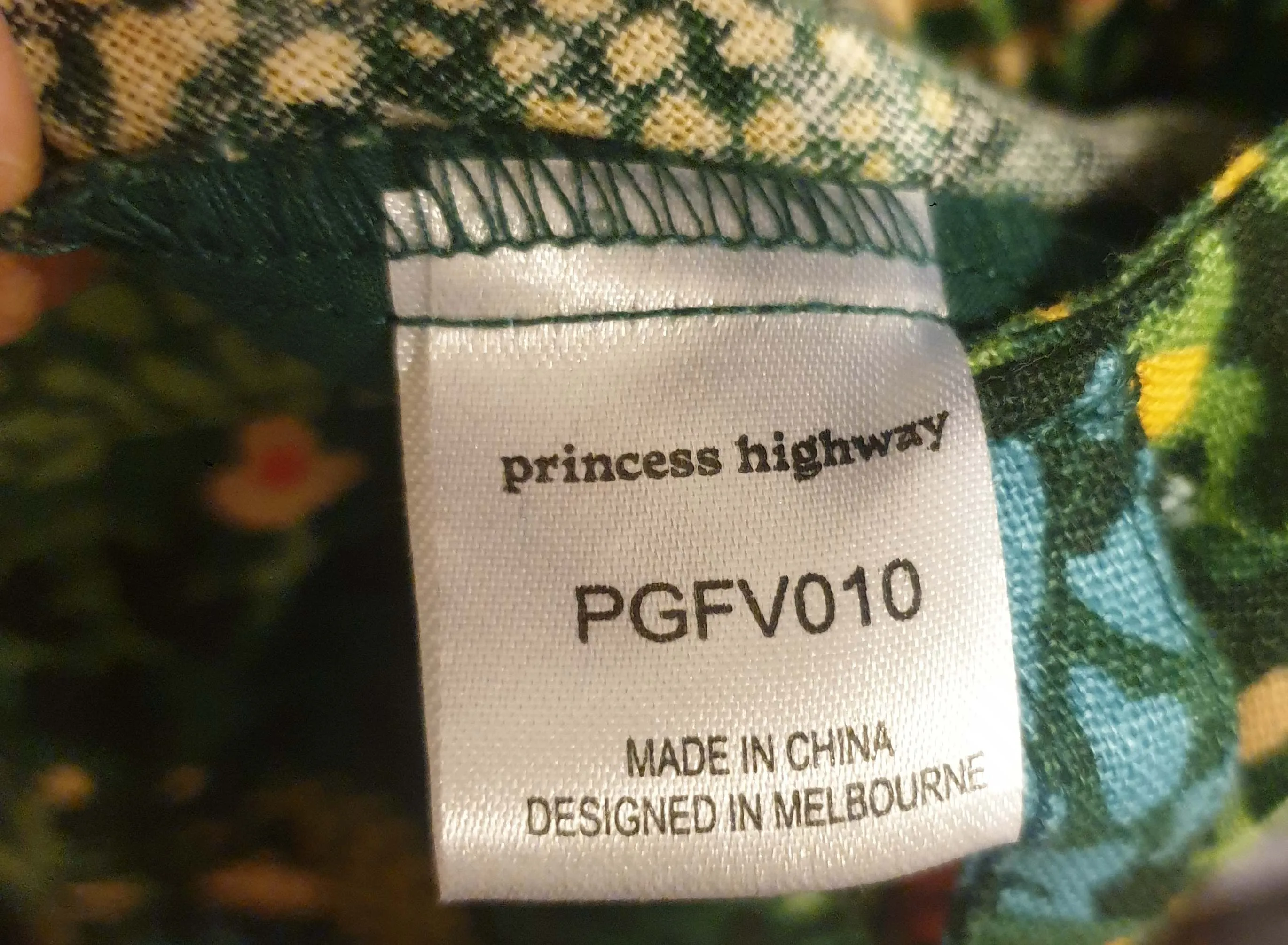 Princess Highway green field and flower print wide leg pants size 16