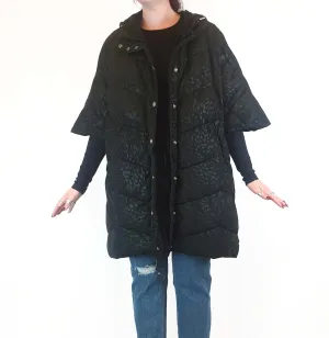 Puffa textured black half sleeve puffer jacket size M