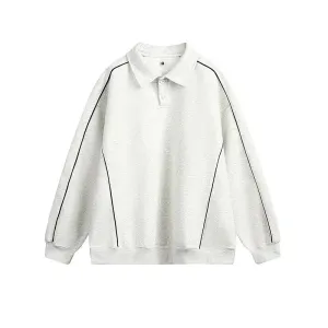 Retro Polo Collar Sweatshirt